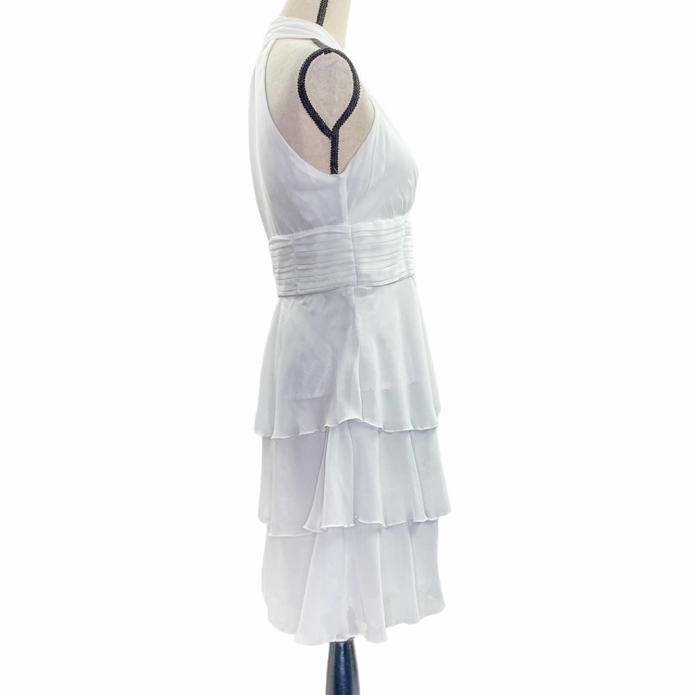 FELINE White Ruffled Halter Fit & Flare Dress - Picture 4 of 12